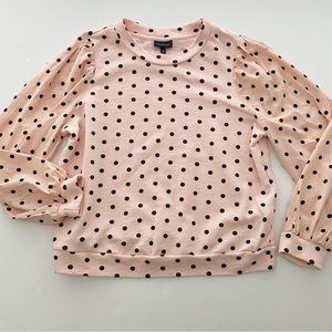 Who what wear pink polka dot sweater